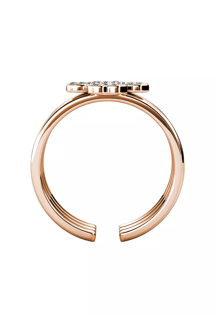 Tri Clover Ring RG - Cincin Crystal Premium by Her Jewellery