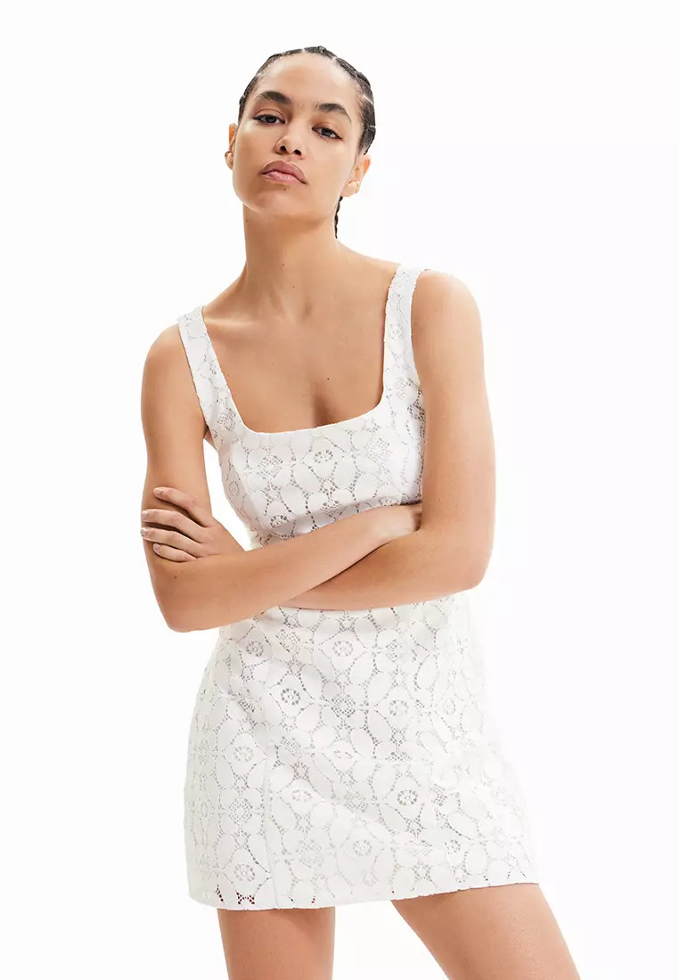 Desigual white lace on sale dress