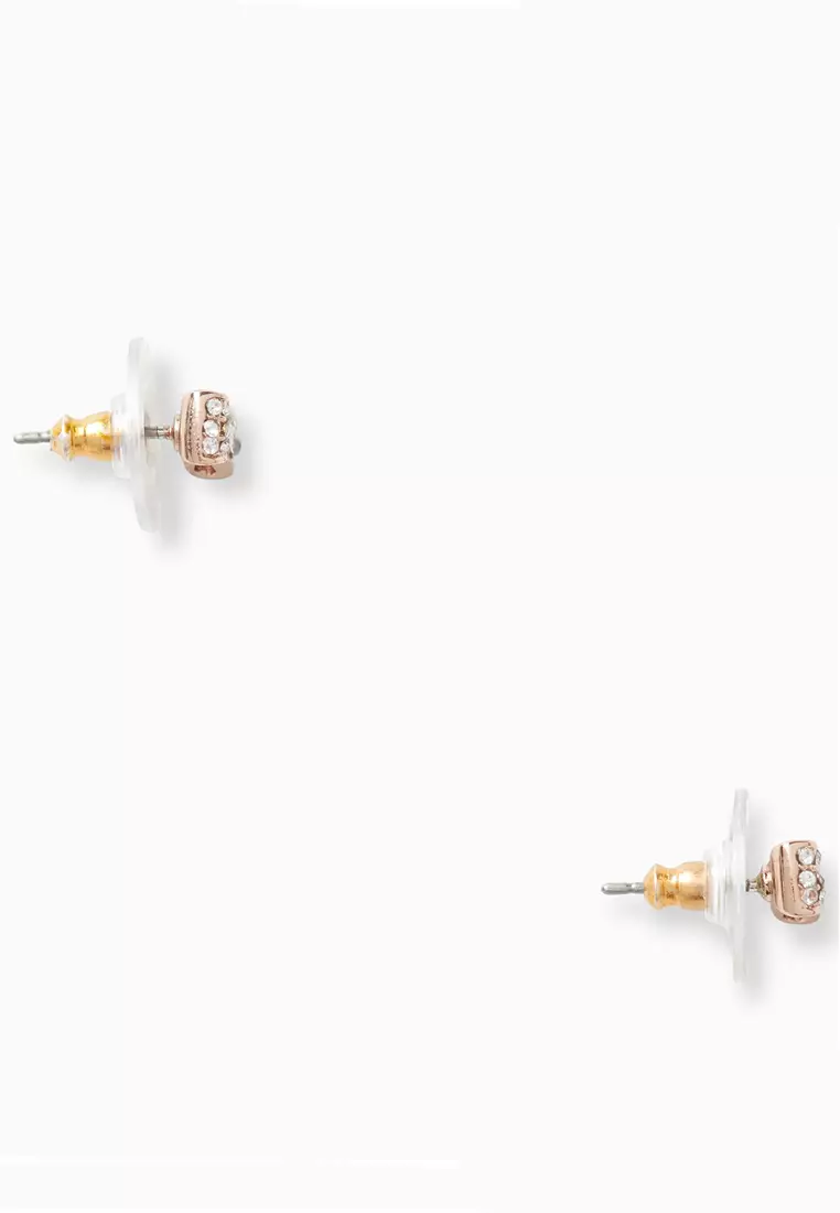 Buy Kate Spade Ready Set Bow Pave Bow Studs Earrings in Clear