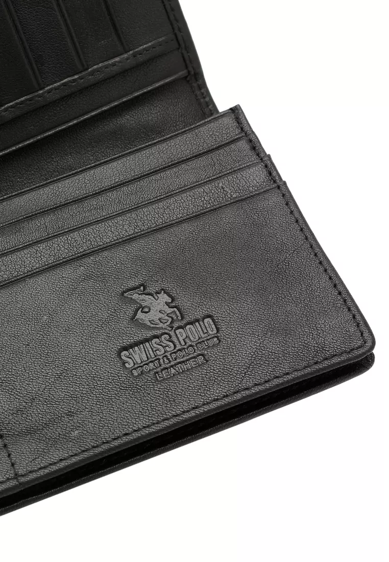 Men's RFID Blocking Bi Fold Long Wallet - Black