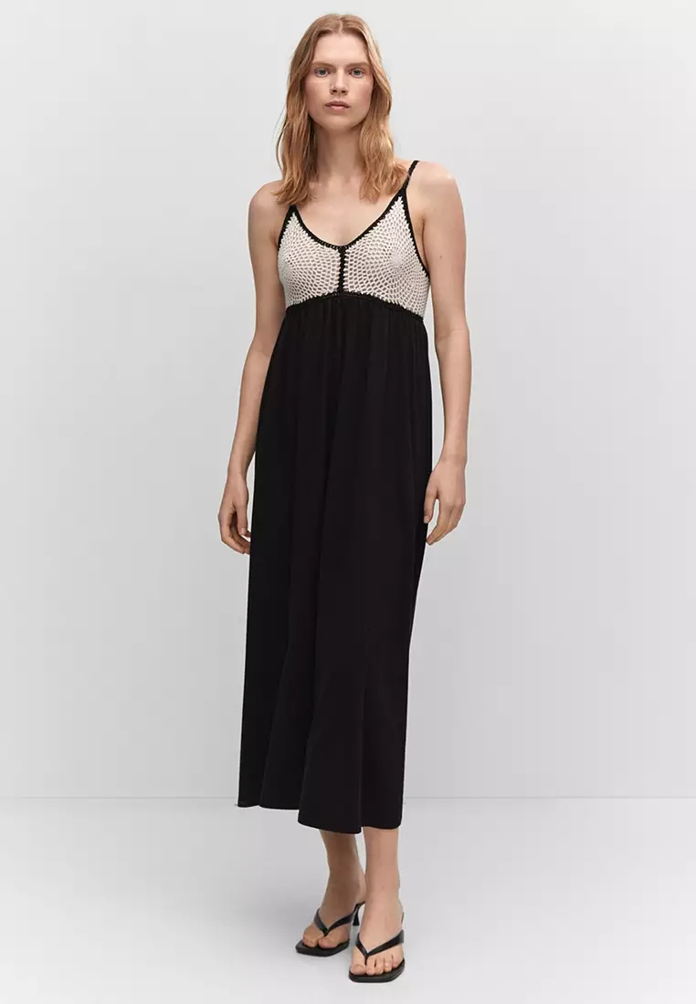 Crochet panel cami flare on sale dress