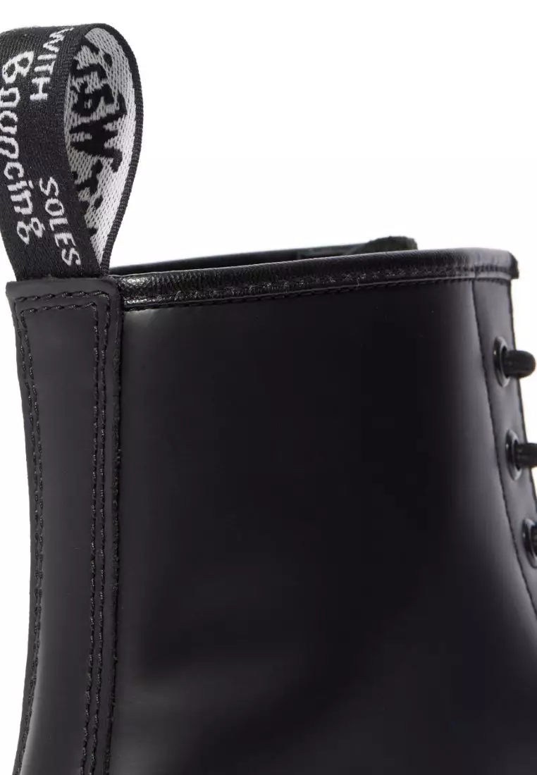 1460 WHITE STITCH LEATHER ANKLE LACE-UP BOOTS - WOMEN