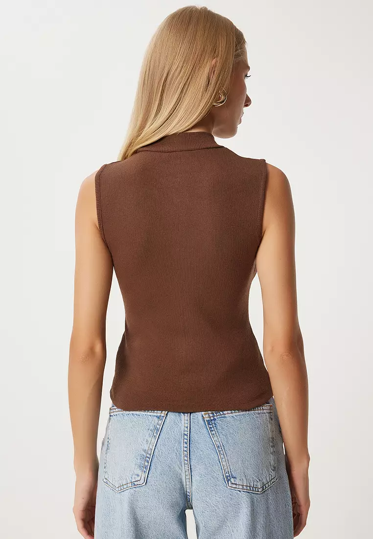 Mock Neck Rib Top