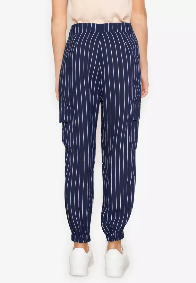 Striped cargo pants online