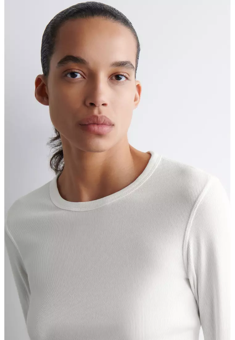 RIBBED JERSEY LONG-SLEEVED TOP