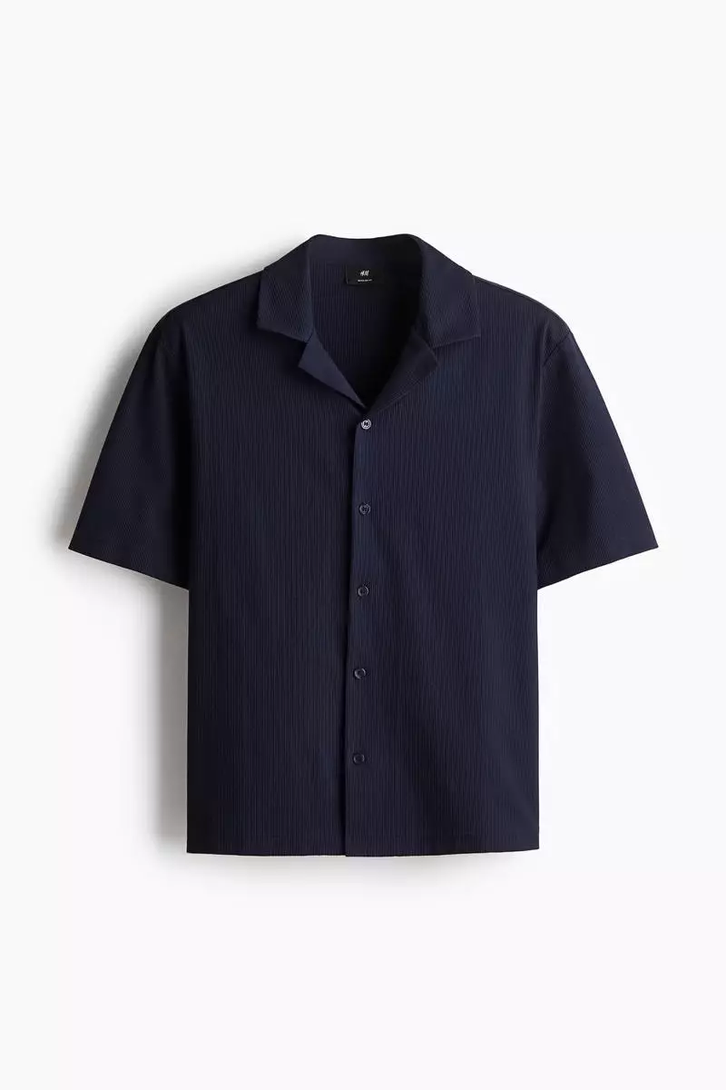 H&M Regular Fit Ribbed resort shirt