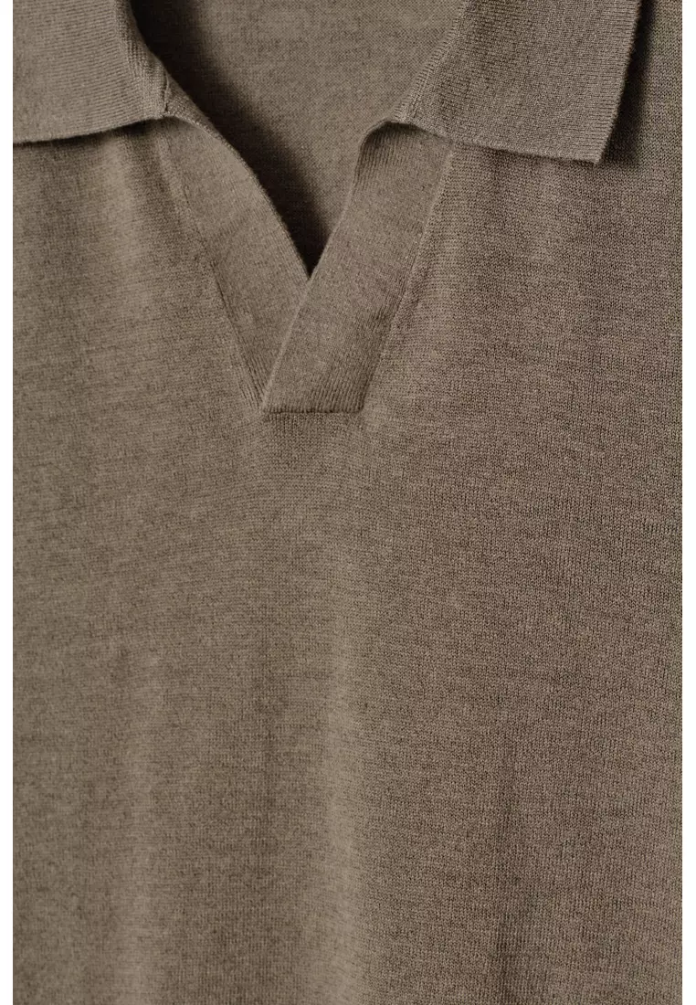 KNITTED LINEN POLO SHIRT