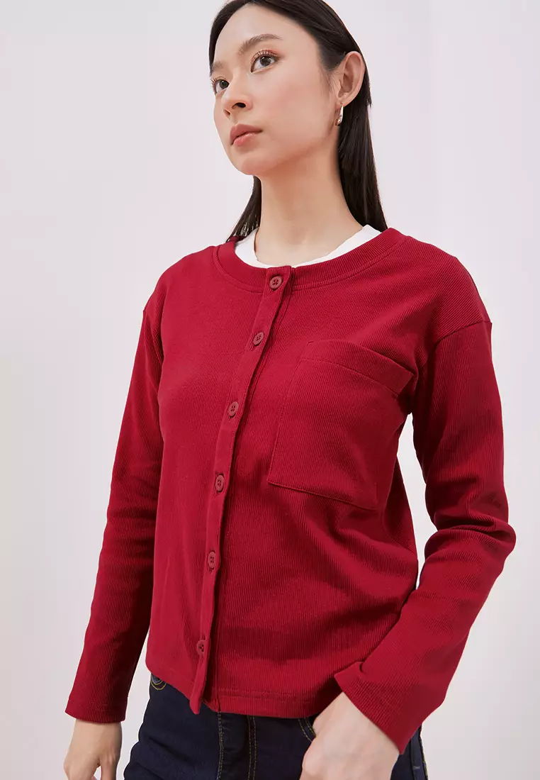DUST Cardigan Saharsa Maroon (D.5311)
