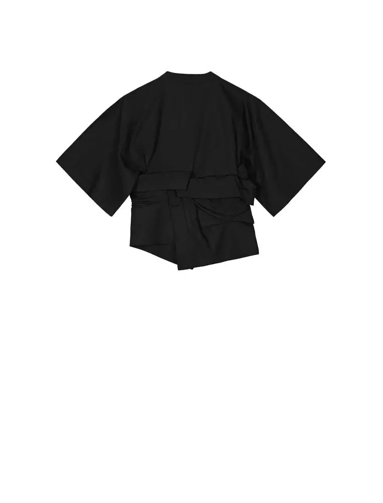 V領寬鬆極簡前衛極簡通勤短袖襯衣