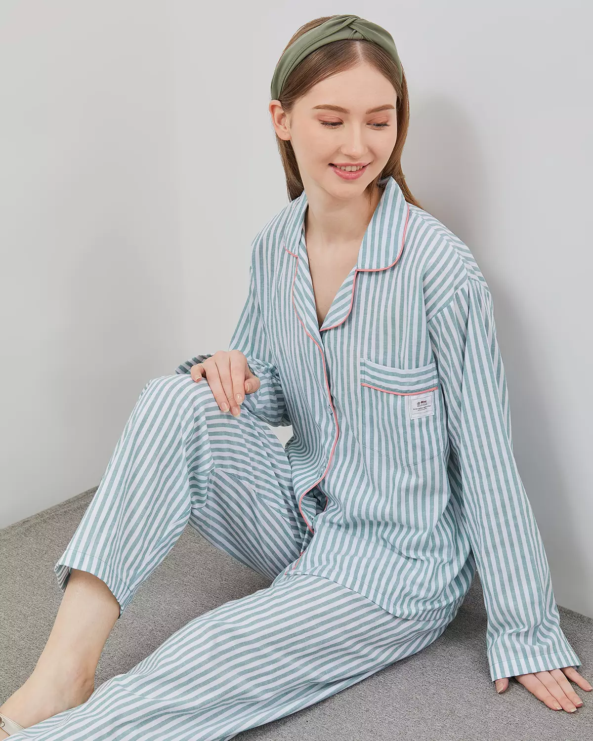 Set Piyama Katun Celana Panjang - Milk Sorbet | Baju Tidur Sleepwear Wanita