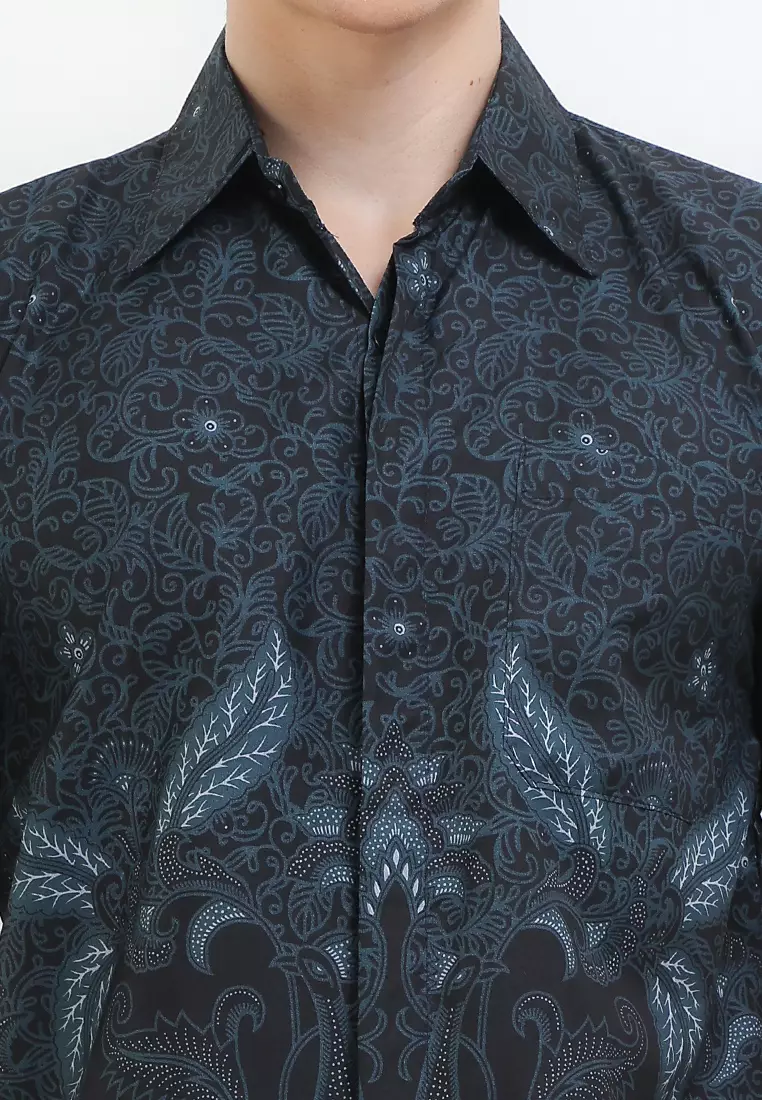 Lakeswara Kemeja Batik Exclusive Premium Pria Casual Modern Lengan Pendek