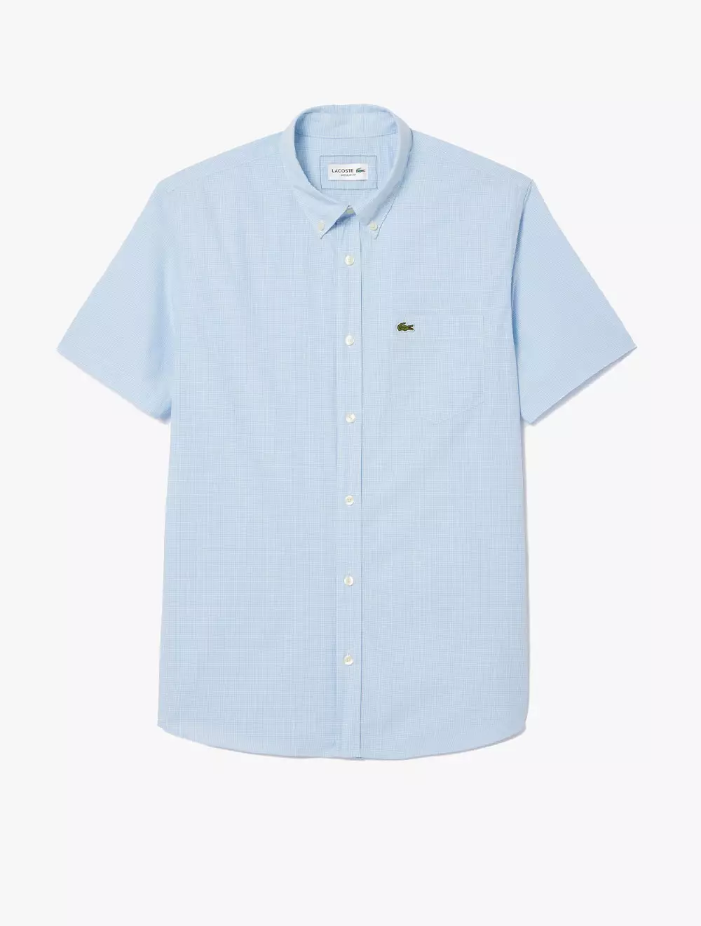 Short Sleeved Regular Fit Gingham Shirt - BLUE