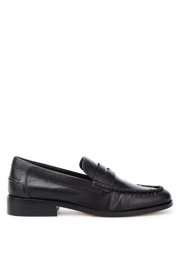 Discount on Rag & Co.  shoes - SKU: Black Genuine Leather Loafers