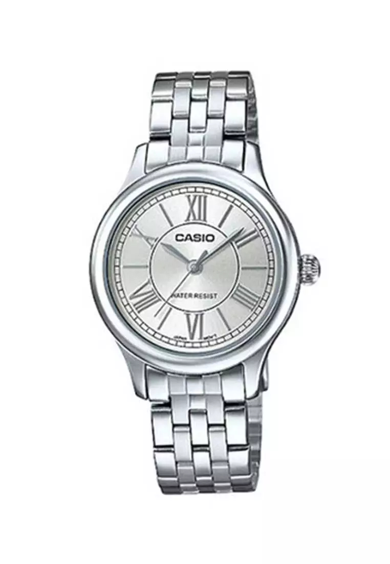 Casio Jam Tangan Wanita - Silver - Stainless Steel - LTP-E113D-7ADF