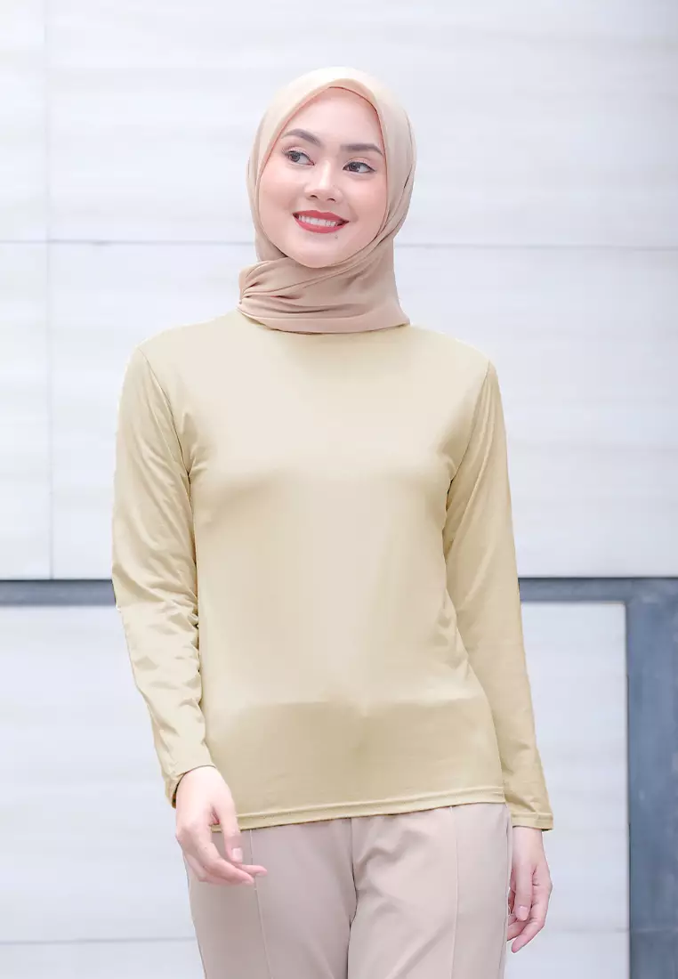Cotton Bee - Manset Lengan Panjang Aneisha Inner Rayon - Beige - L 