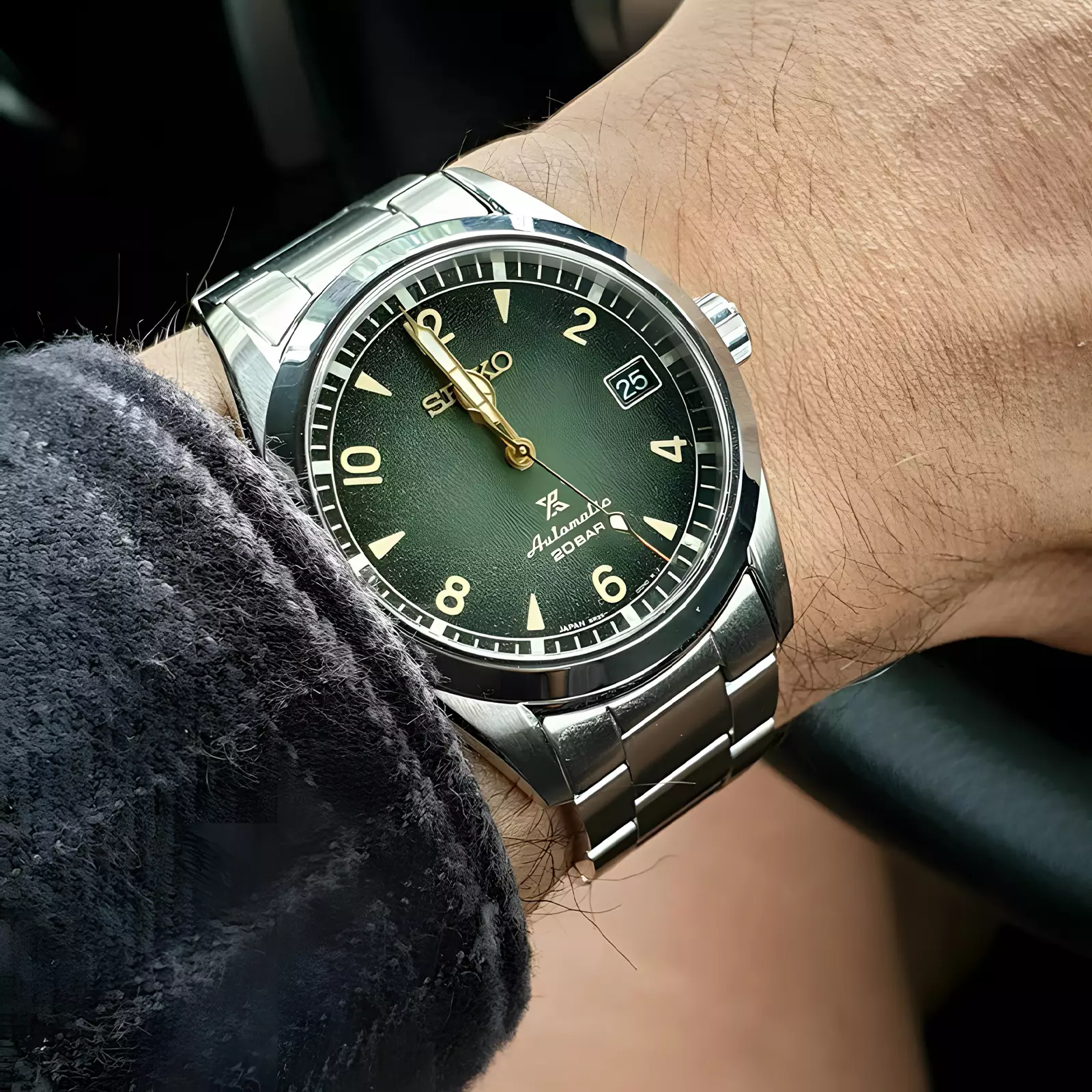 Seiko Prospex Land Baby Alpinist SPB155J1 - Jam Tangan Automatic Pria - Green Dial - Silver Stainless Steel