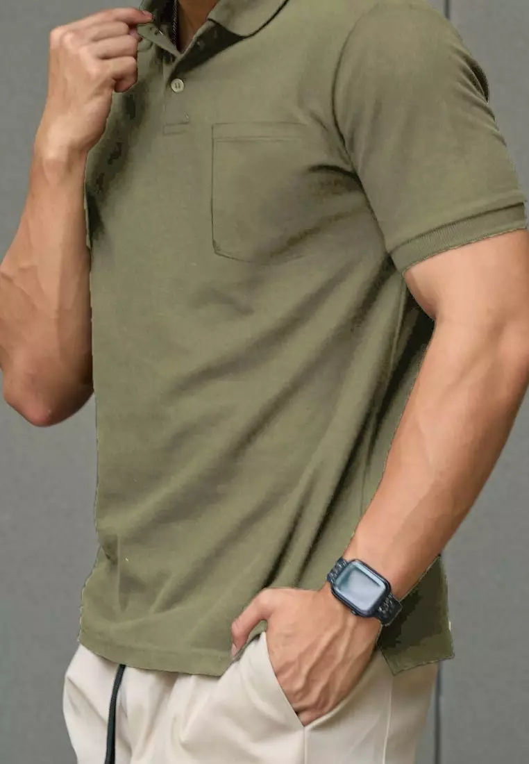 Kale MAX POCKET OLIVE GREEN / Kaos Polo Pria / Kaos Pria / Kaos kerah / Polo Shirt Slim Fit