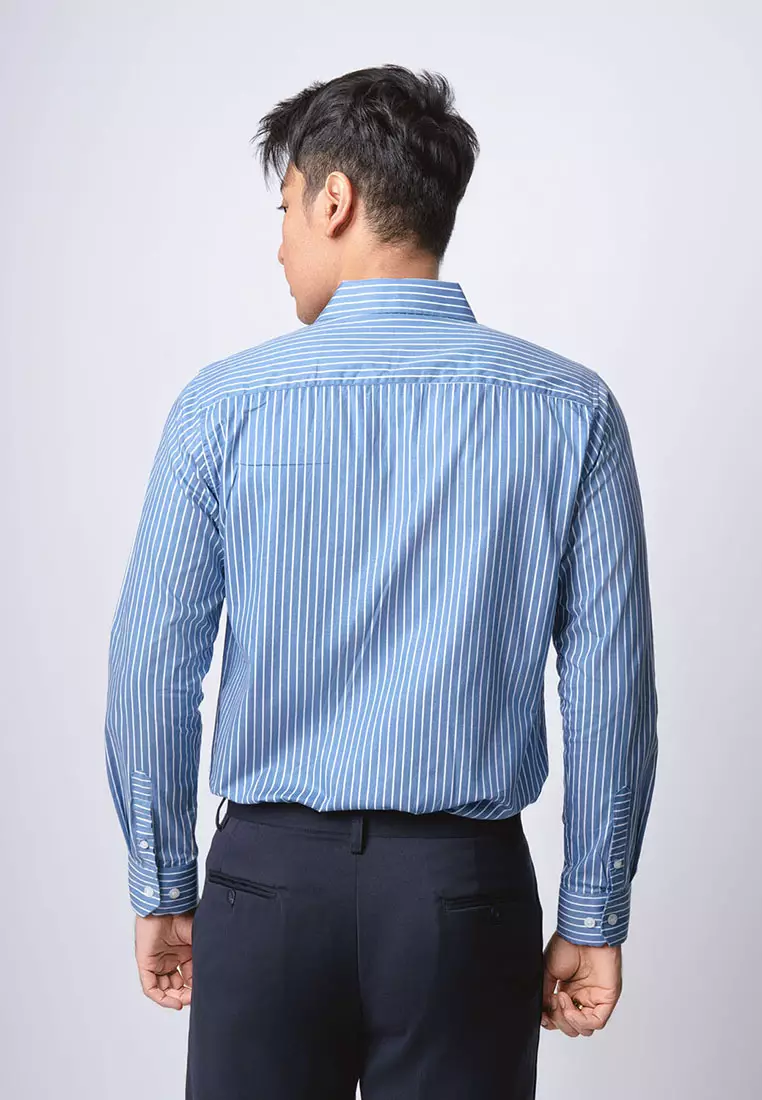 Hugo Stripe Shirt Blue Sky LS
