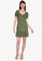 ZALORA BASICS green Flutter Hem Button Front Dress 48EDAAAD8213DDGS_4