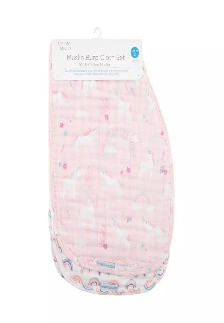 Stephen Joseph Muslin Burp Cloth Unicorn For Babies