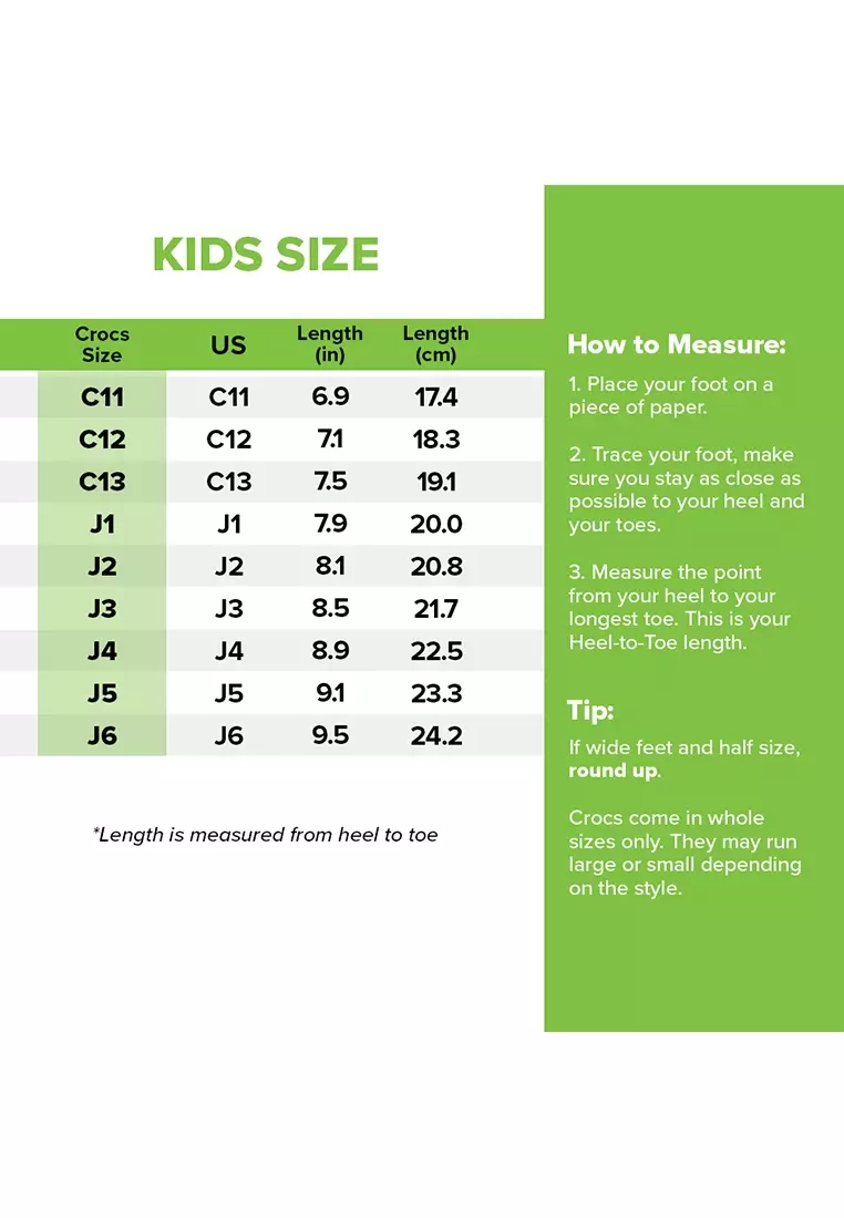 Crocs baby size chart new arrivals
