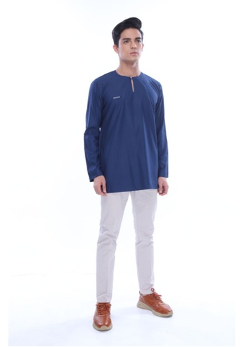 MILLA navy Kurta Yasin by Hudz 3C617AAC5C12A4GS_1