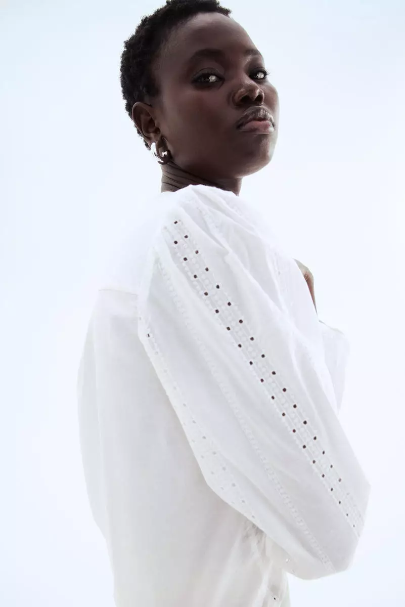 Embroidered cotton blouse