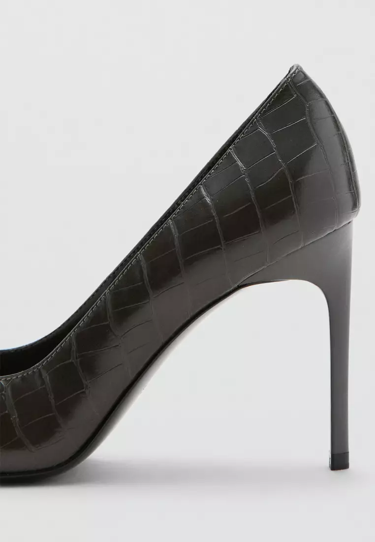 Croc-Effect Heels