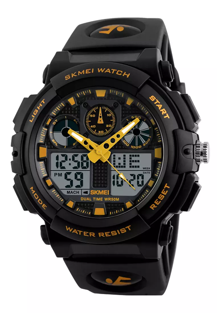 Skmei - Jam Tangan Pria - Black Gold - Resin Strap - 1270-G