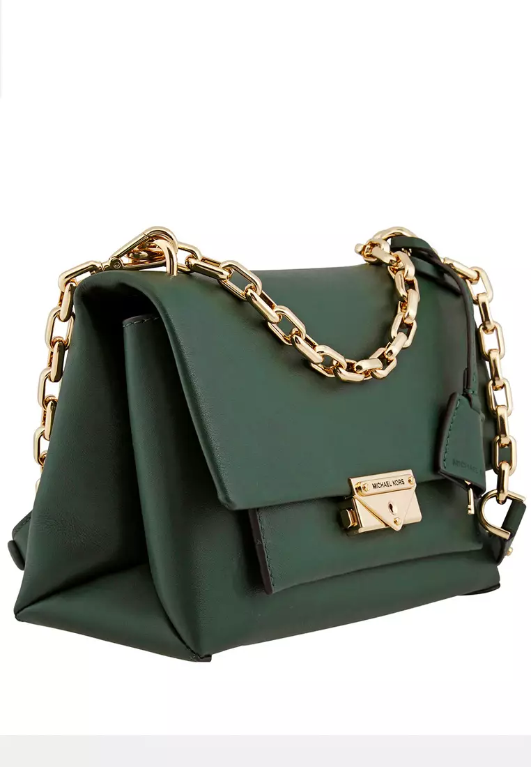 Cece Medium Leather Shoulder Bag - Moss