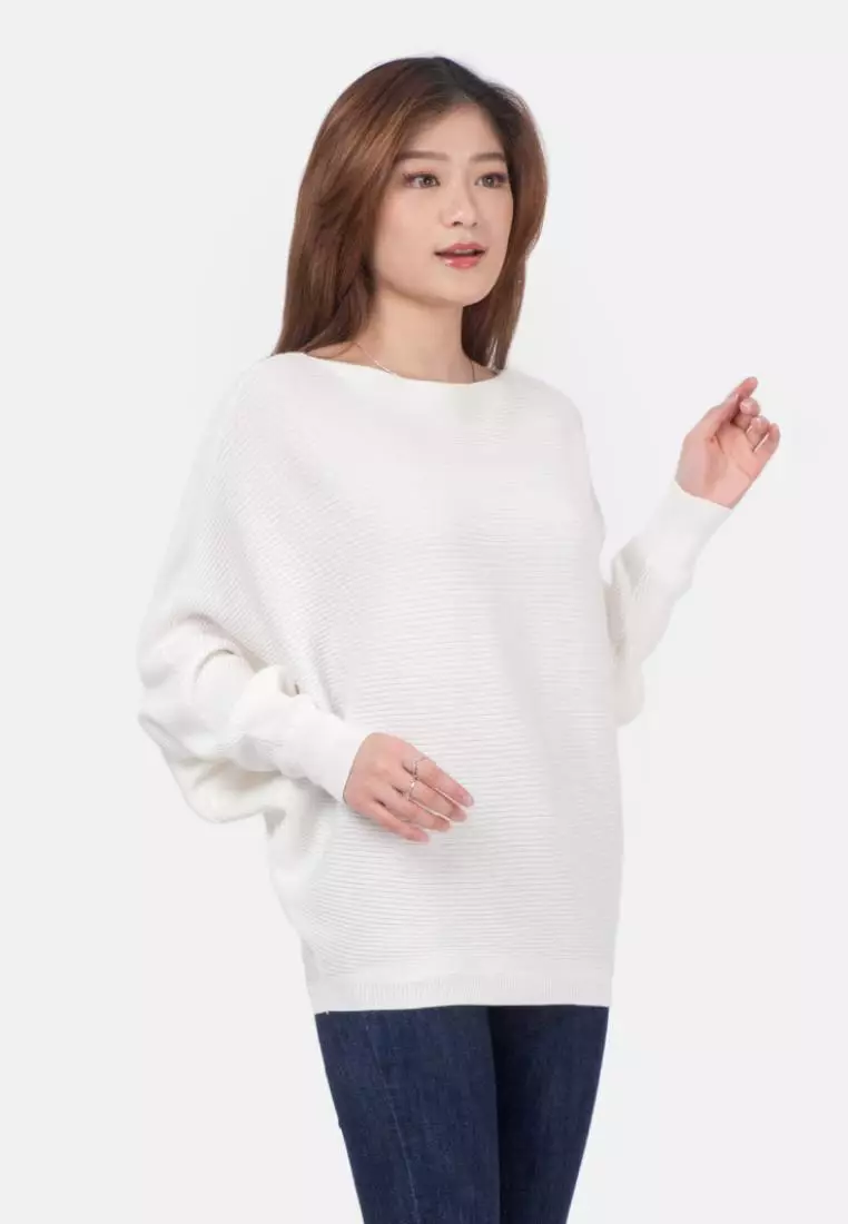 Batwing Sabrina Blouse in White