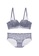 ZITIQUE grey Women's Cute Rose Pattern Lace Lingerie Set (Bra and Underwear) - Dark Grey 3A725US22A5309GS_1
