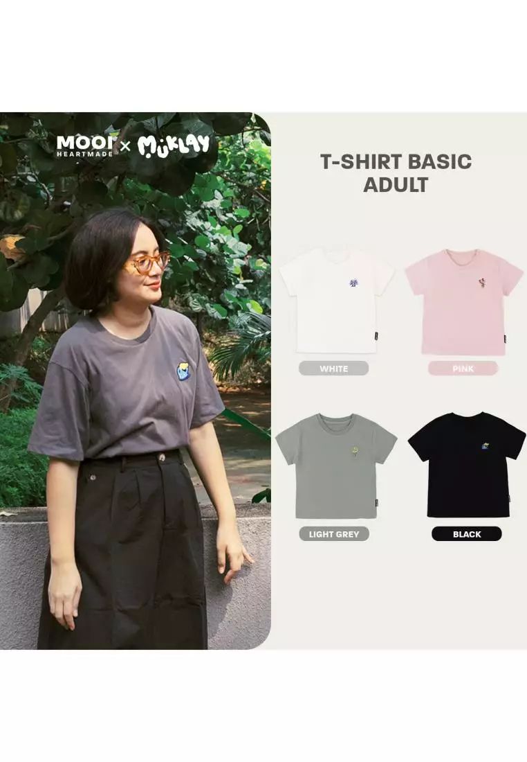 Mooi X Muklay Kaos Dewasa Unisex T-Shirt Basic Adult - Pink