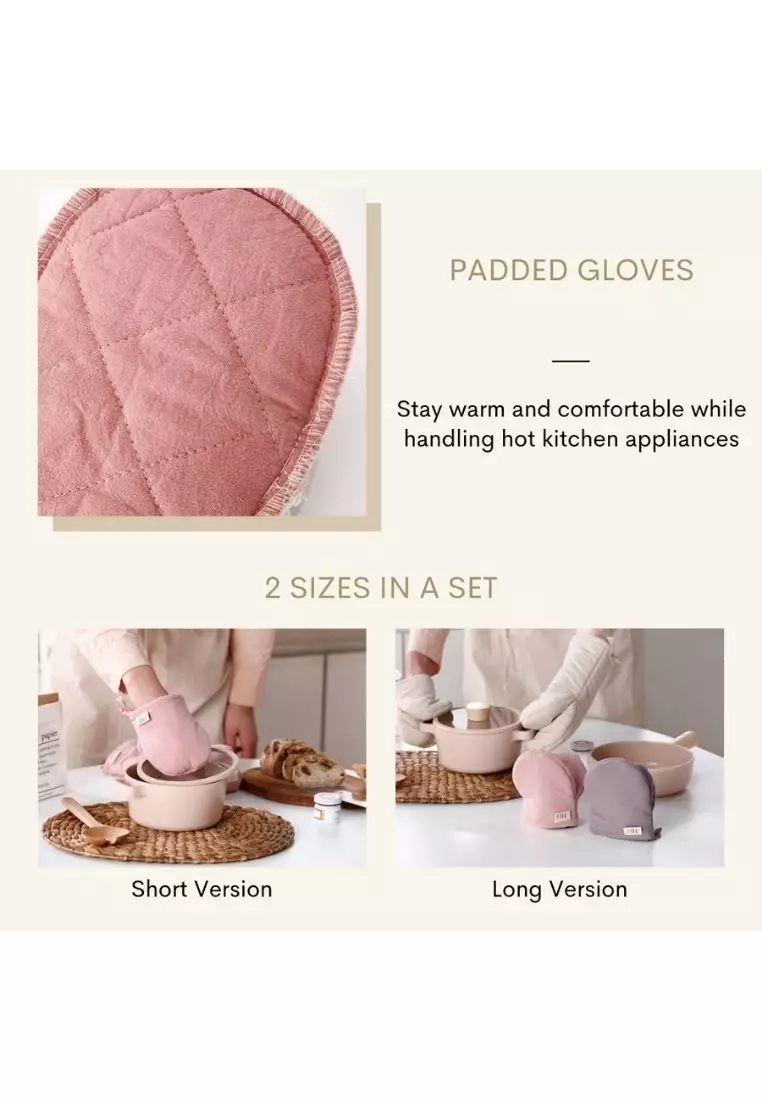 Get Neoflam FIKA Cotton 100% Oven Mitts - Pink Delivered