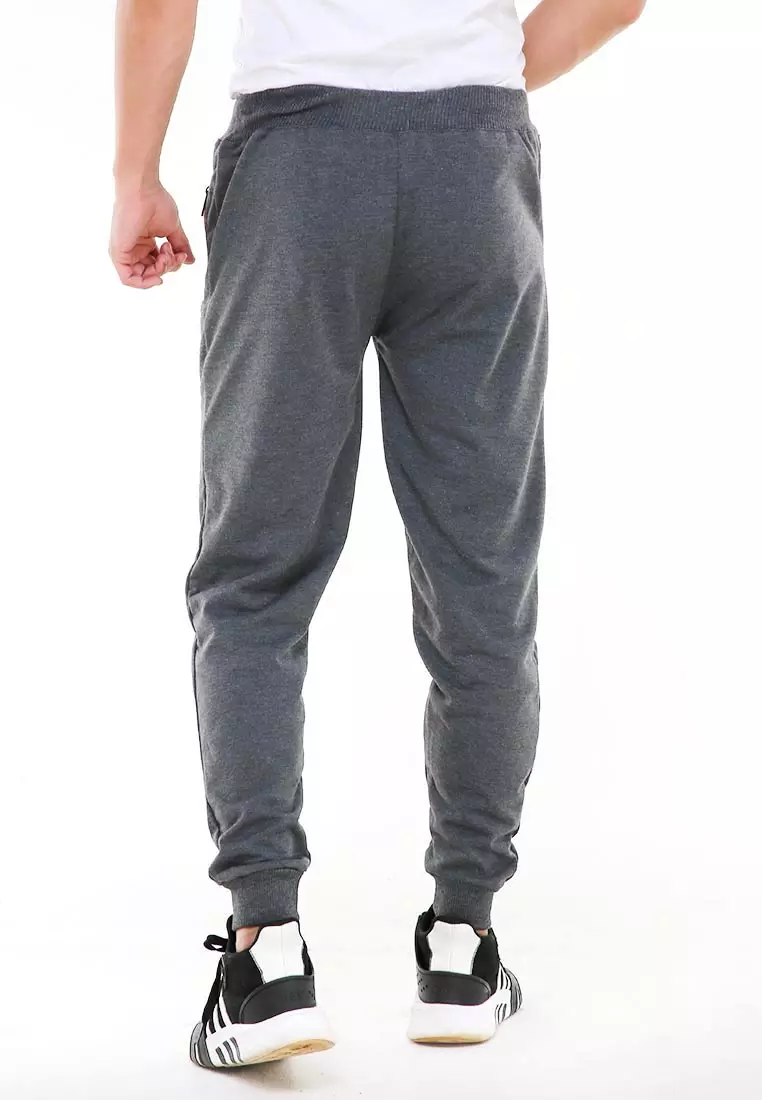 Locko Celana Panjang Jogger Pria Plain Sporty Casual Long Pants Material Babyterry ORIGINAL - Dark Gray