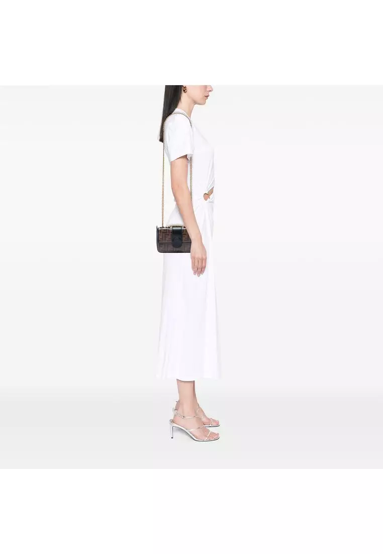 Pre-Loved Fendi Mini Ff 1974 Glazed Fabric Stamp Patch Crossbody