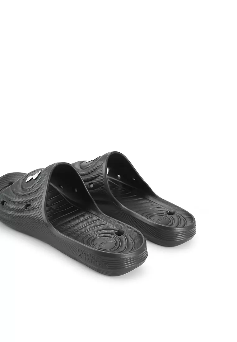 Buy Under Armour Women s Locker IV Slides in Black Black White