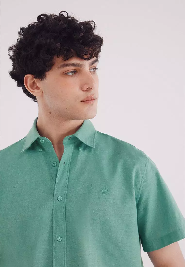 Short-Sleeved Linen Shirt