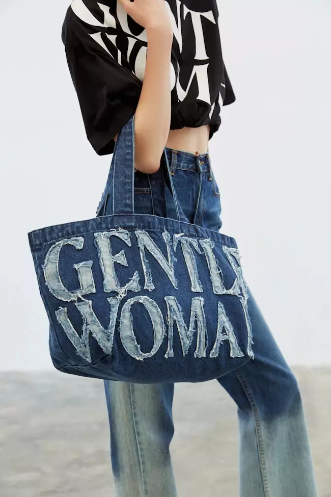 Gentlewoman Denim Tote Bag Navy