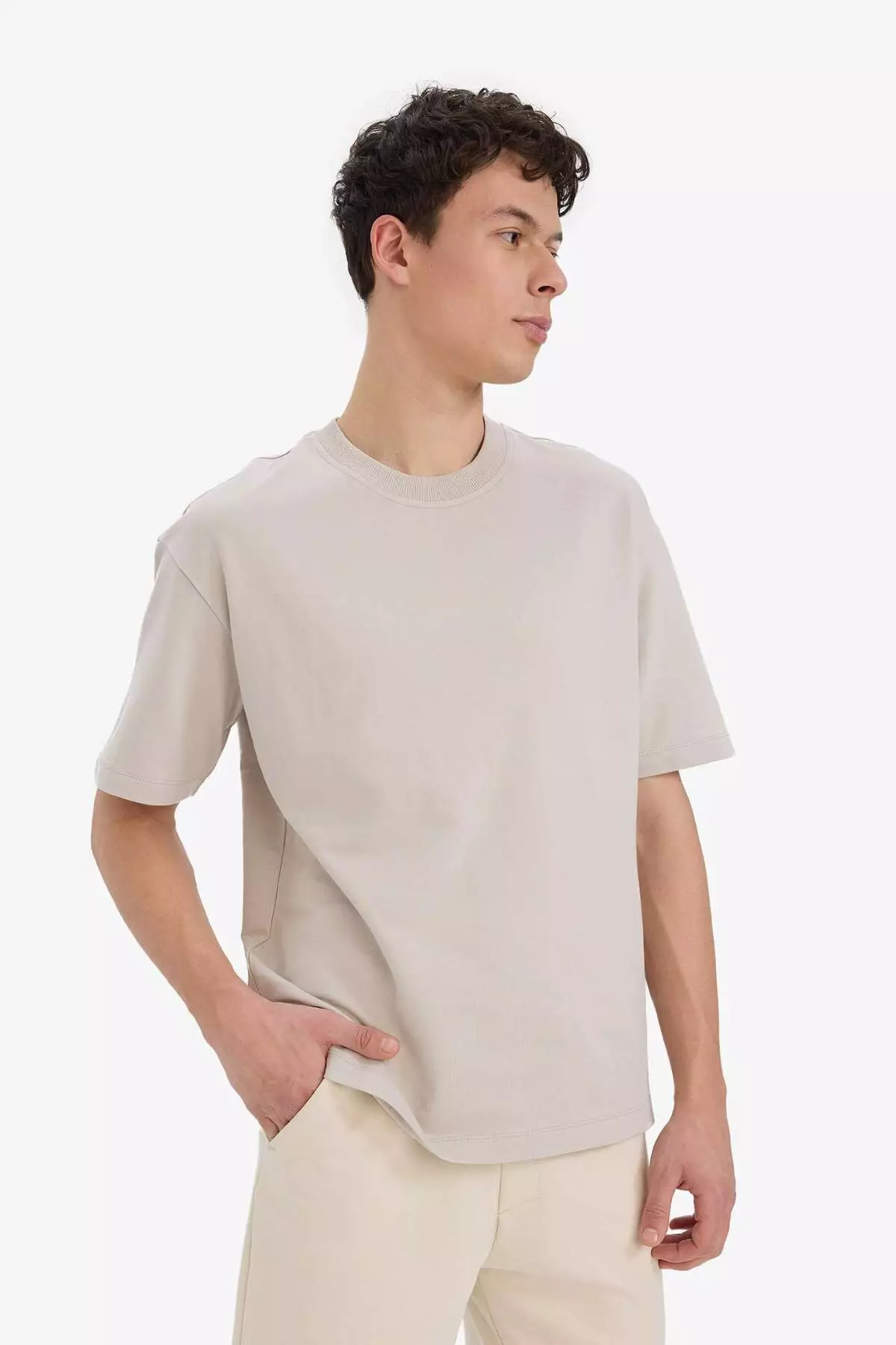 100% Cotton Relax Fit Crew Neck Short Sleeve Basic Plain T-Shirt D3673Ax25Sm