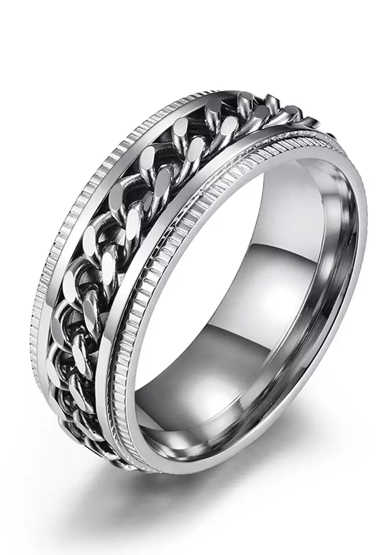 Buy Trendyshop Men's Rotatable Chain Ring 2026 Online | ZALORA
