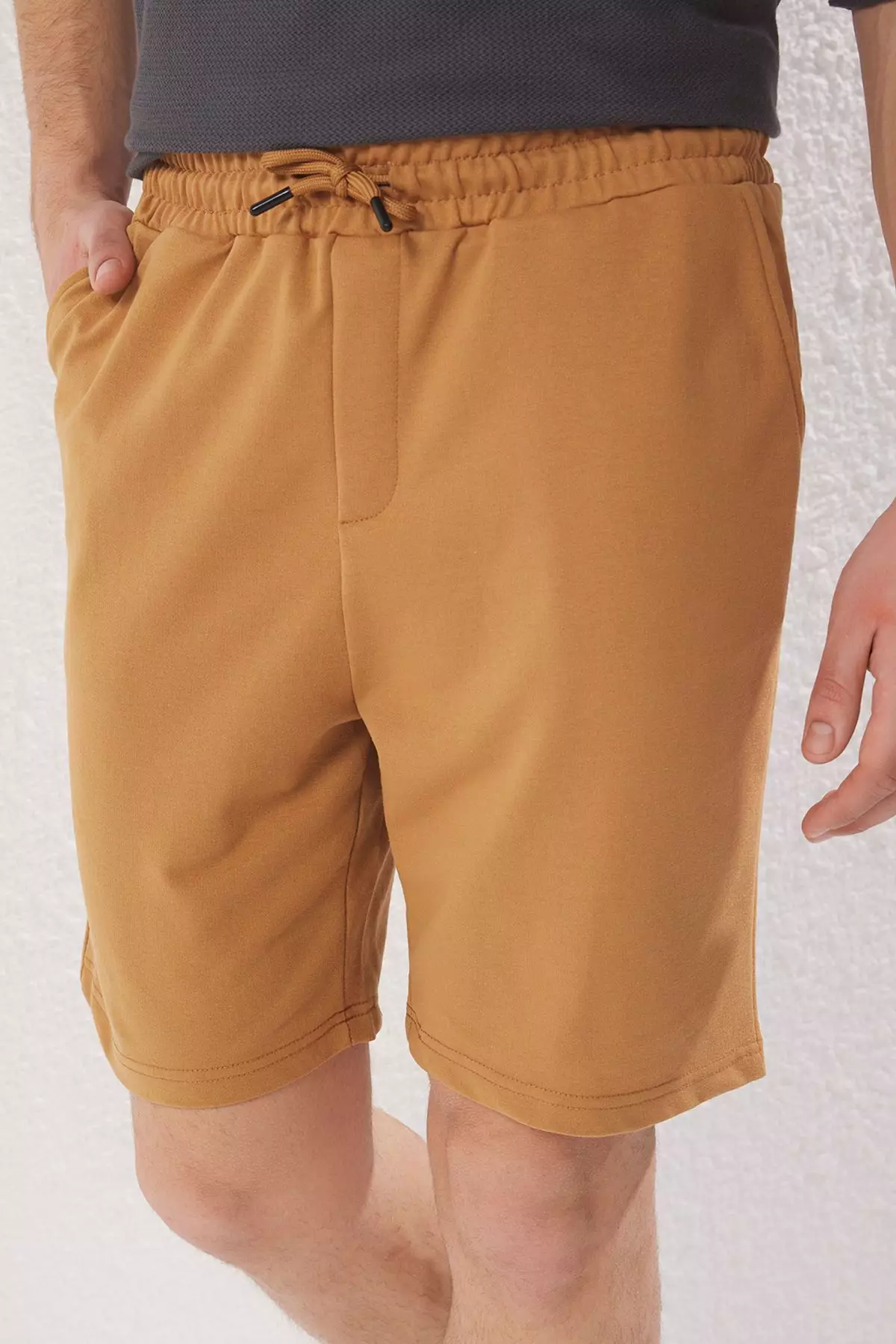 Camel Basic Regular Mid Length/Normal Cut Plain Shorts TMNSS20SR0068