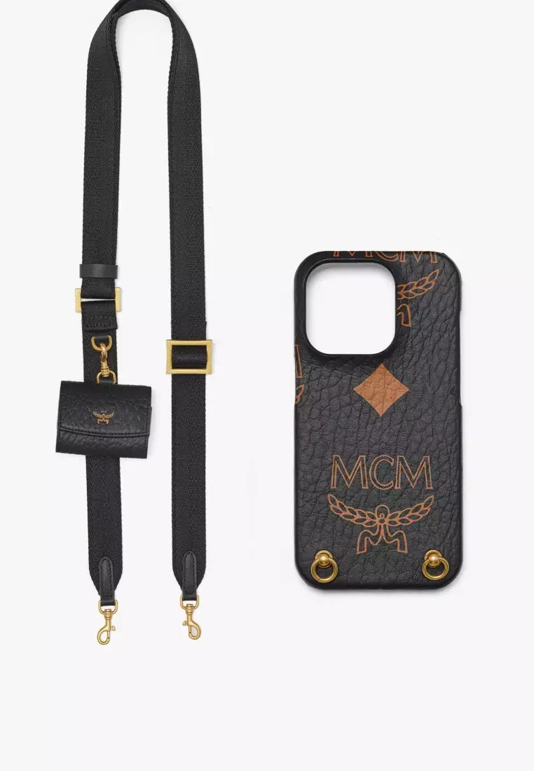 iPhoneアクセサリー MCM iPhone15ProMax Case+AirPodsPro Charm Buy MCM iPhone 15 Pro Case w/ AirPods Pro Charm in Maxi