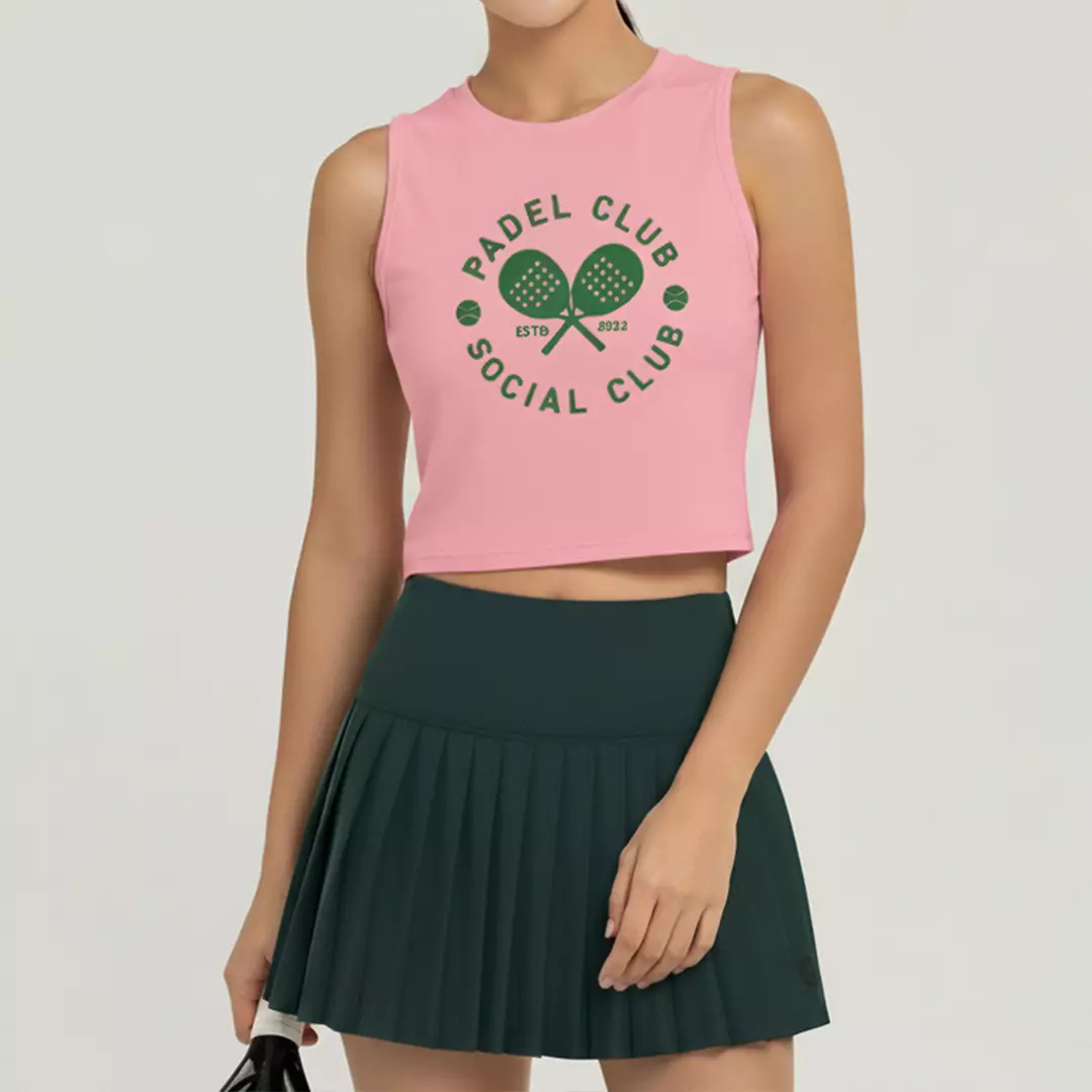 LSE45 Baju Padel Pink Lucu Tank Top UAT "padel club" instacool light pink