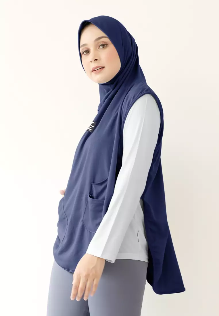 Hijab Vest Olahraga Nara Sporty Pocket - Dark Ocean
