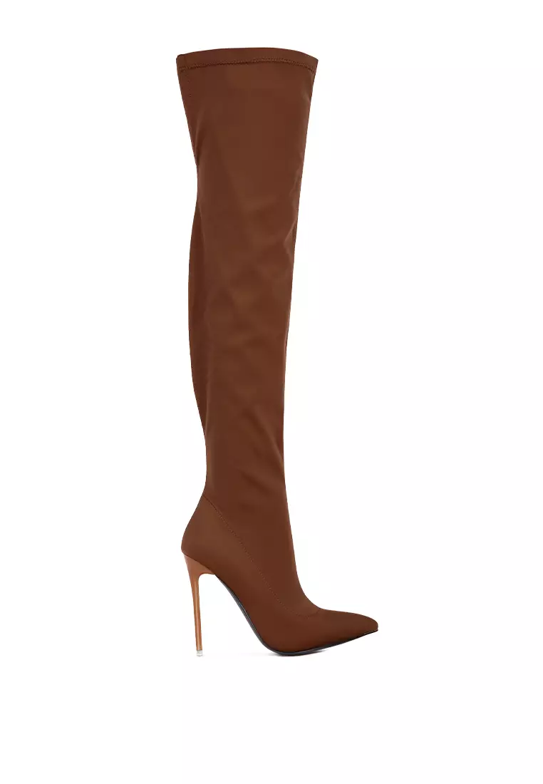 Discount on London Rag  shoes - SKU: Tan Superstretch Stiletto Long Boot