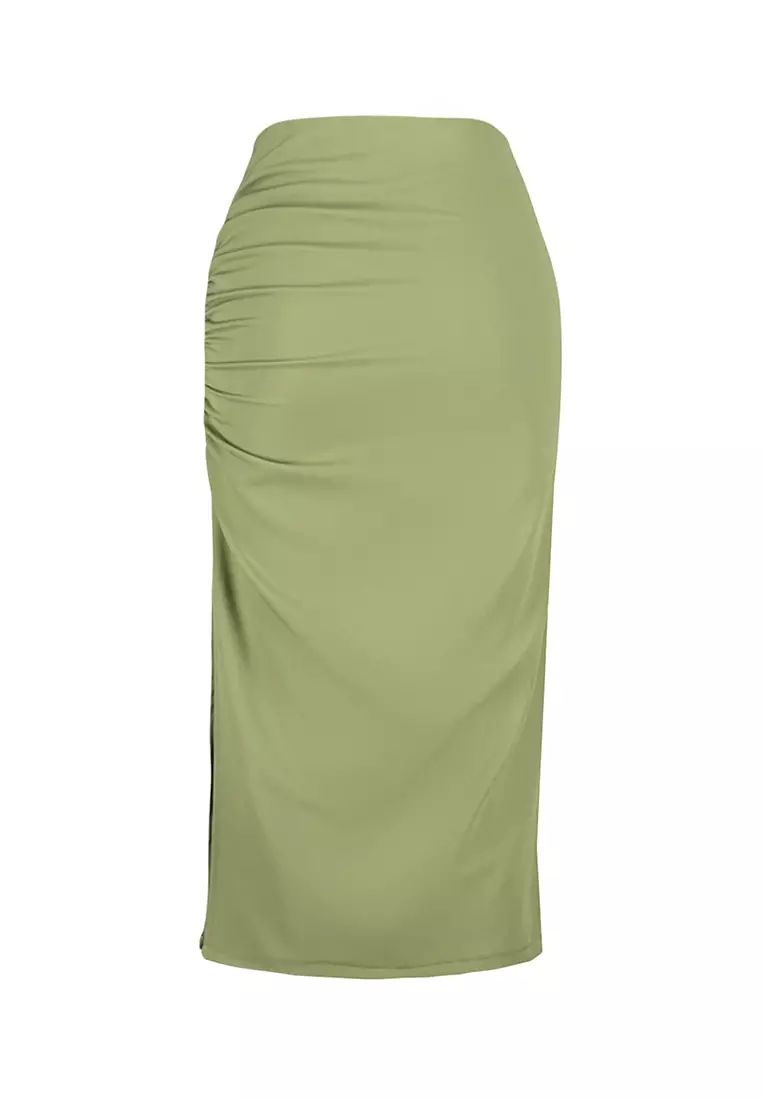 Ruched Midi Skirt