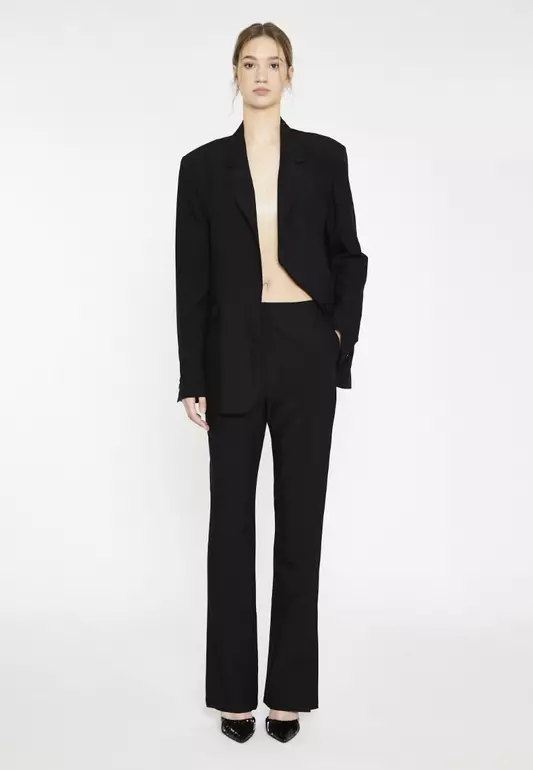Black Straight Leg Trousers