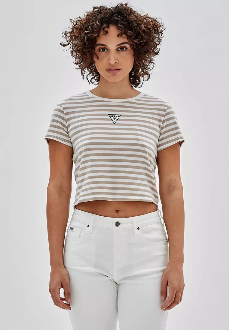 Guess striped 2025 crop top