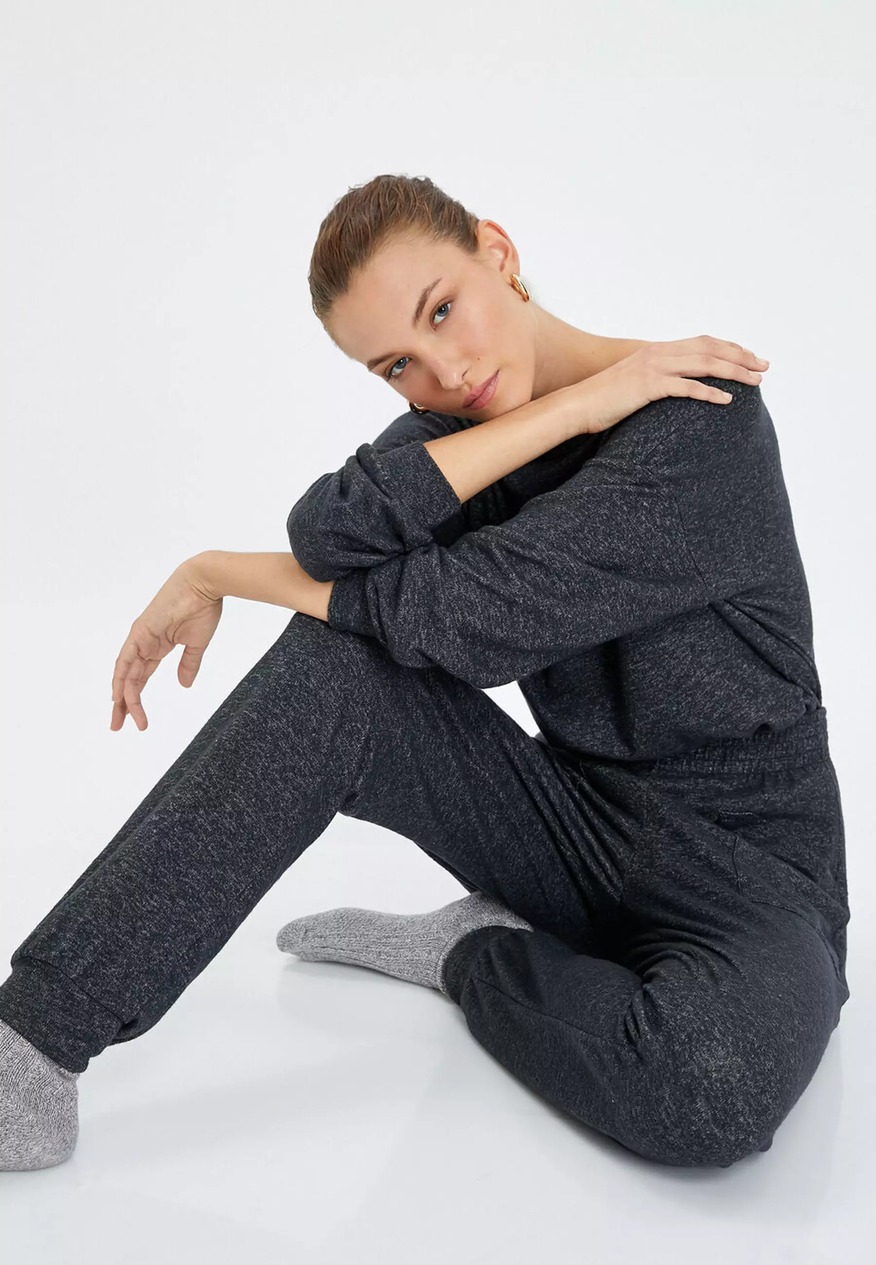 Pantaloni Felpati Jogger Donna Koton, Nero, Taglia XL, Comodi E Casual Per Lo Sport E Il Tempo Libero - 4